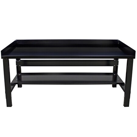 Borroughs Leveling Feet Adjustable Height Workbench, Steel, 72" W, 36" Height, 2000 lb., Straight WB134-F604